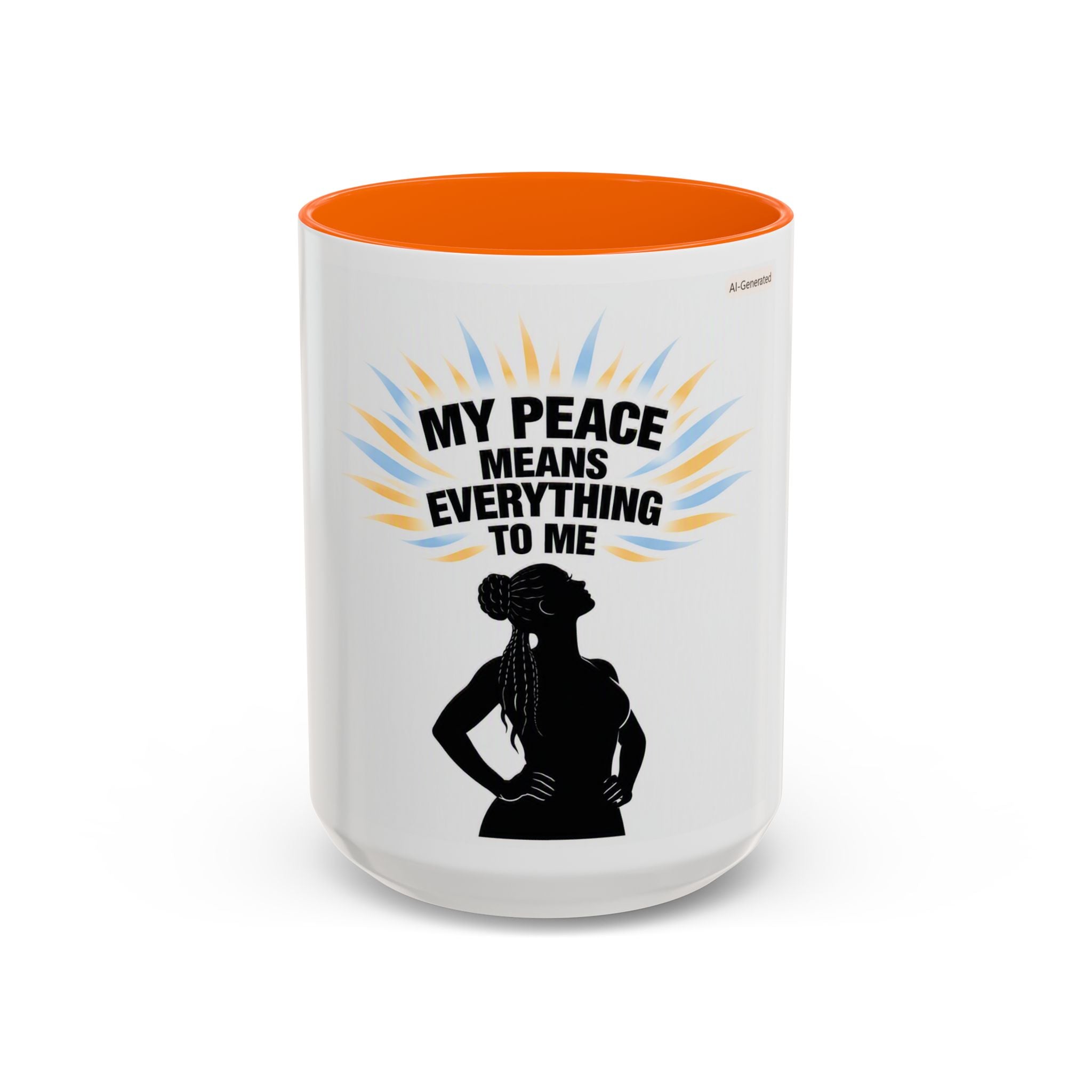 My Peace Means Everything to Me Accent Coffee Mug — Inspirational Self-Care Ceramic Mug