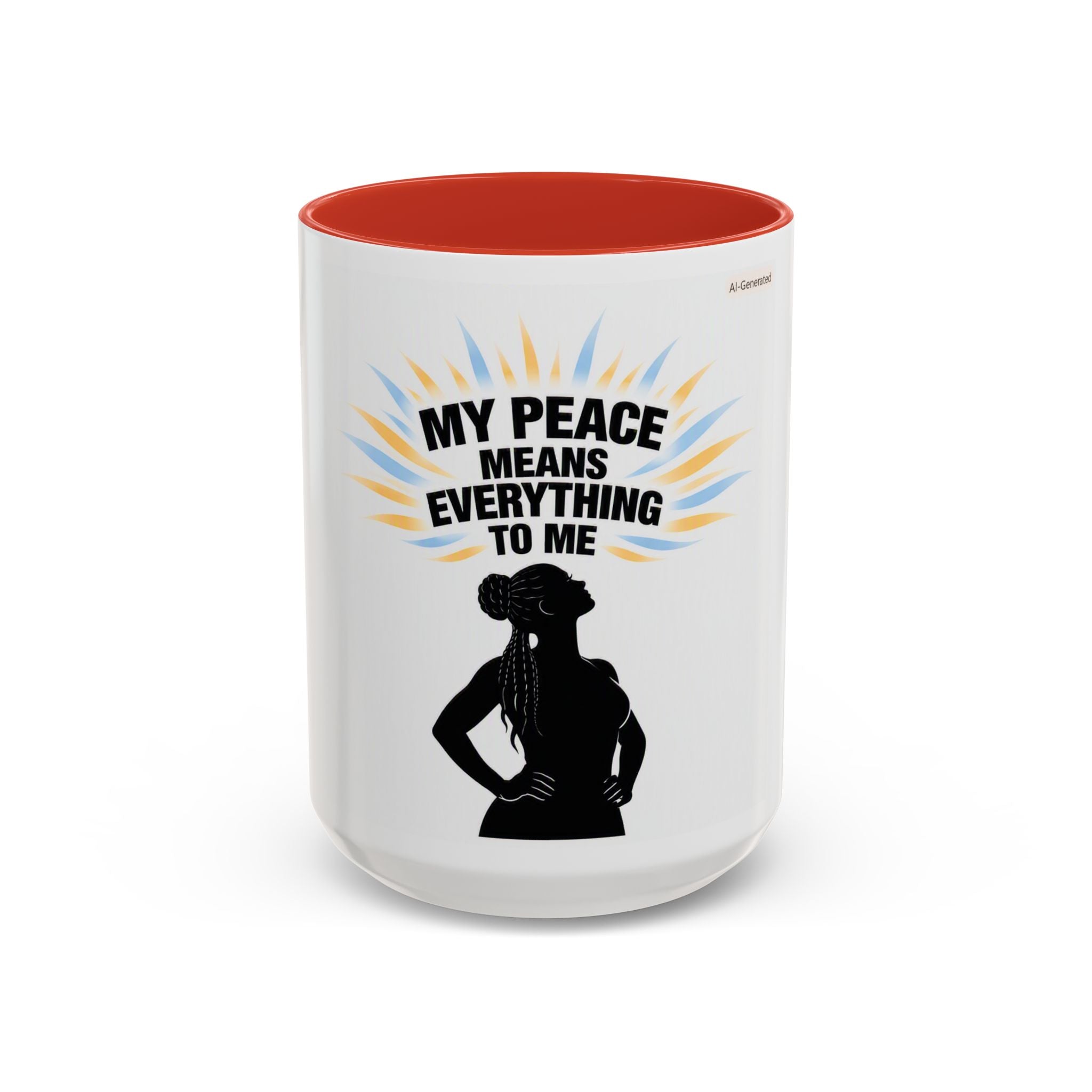 My Peace Means Everything to Me Accent Coffee Mug — Inspirational Self-Care Ceramic Mug