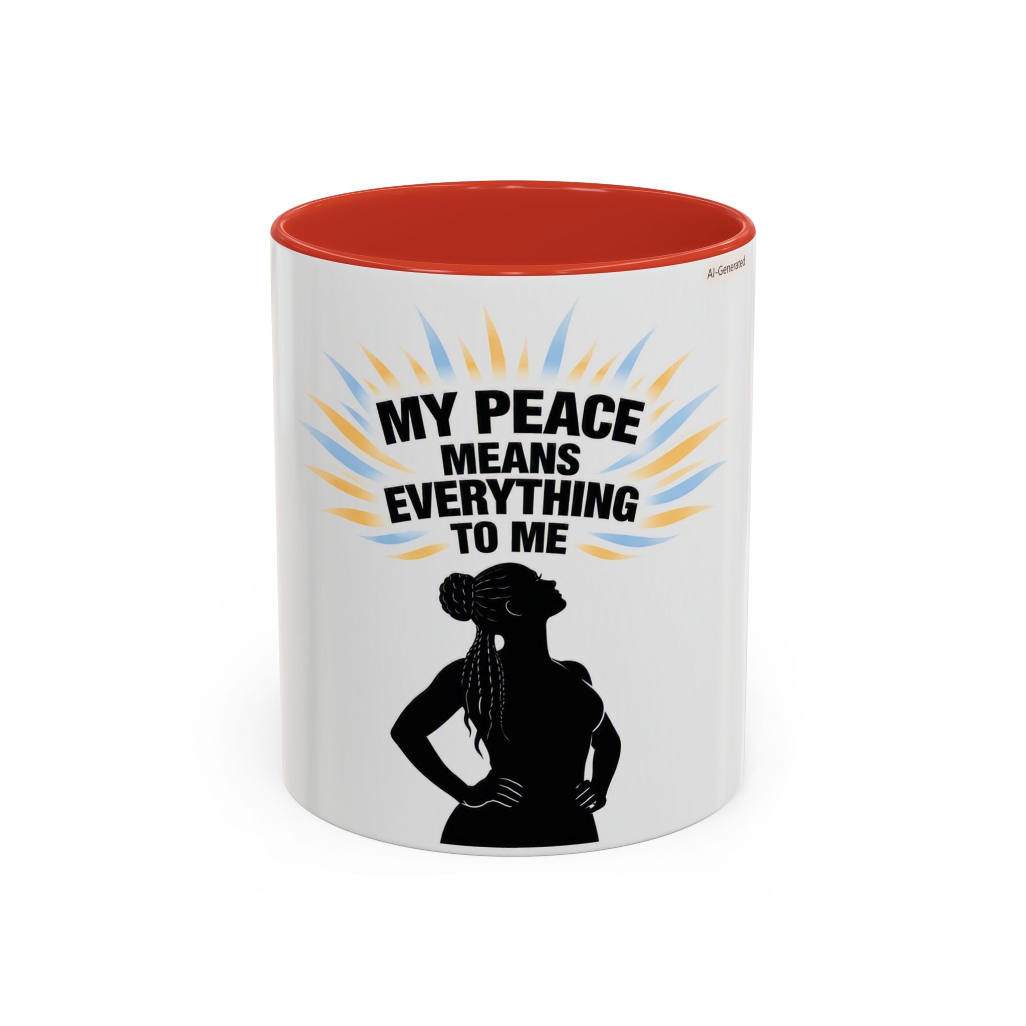 My Peace Means Everything to Me Accent Coffee Mug — Inspirational Self-Care Ceramic Mug