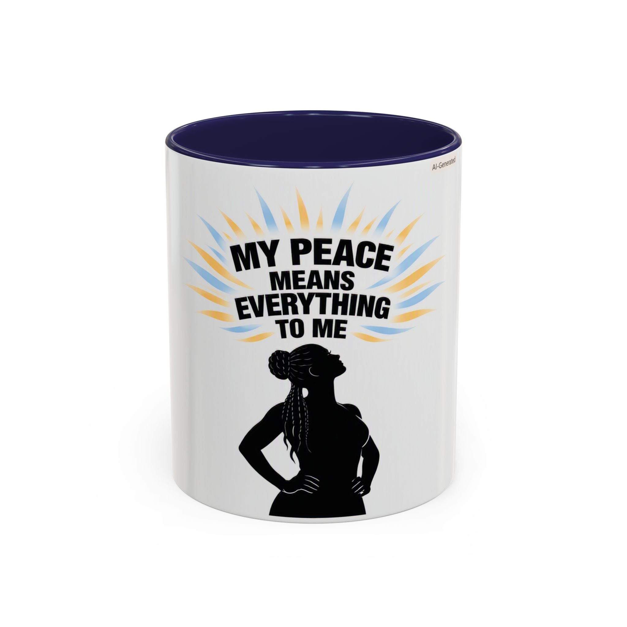My Peace Means Everything to Me Accent Coffee Mug — Inspirational Self-Care Ceramic Mug