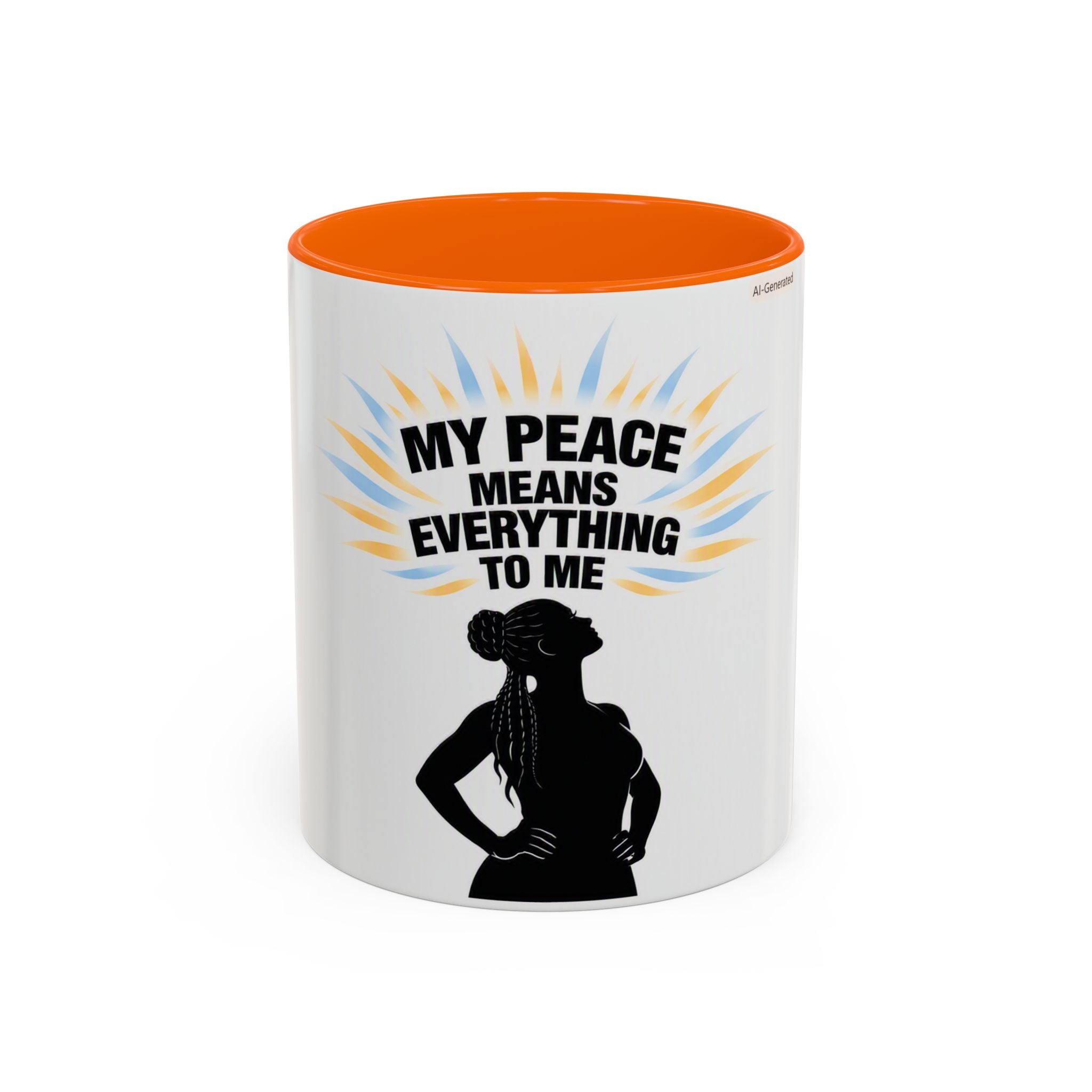 My Peace Means Everything to Me Accent Coffee Mug — Inspirational Self-Care Ceramic Mug