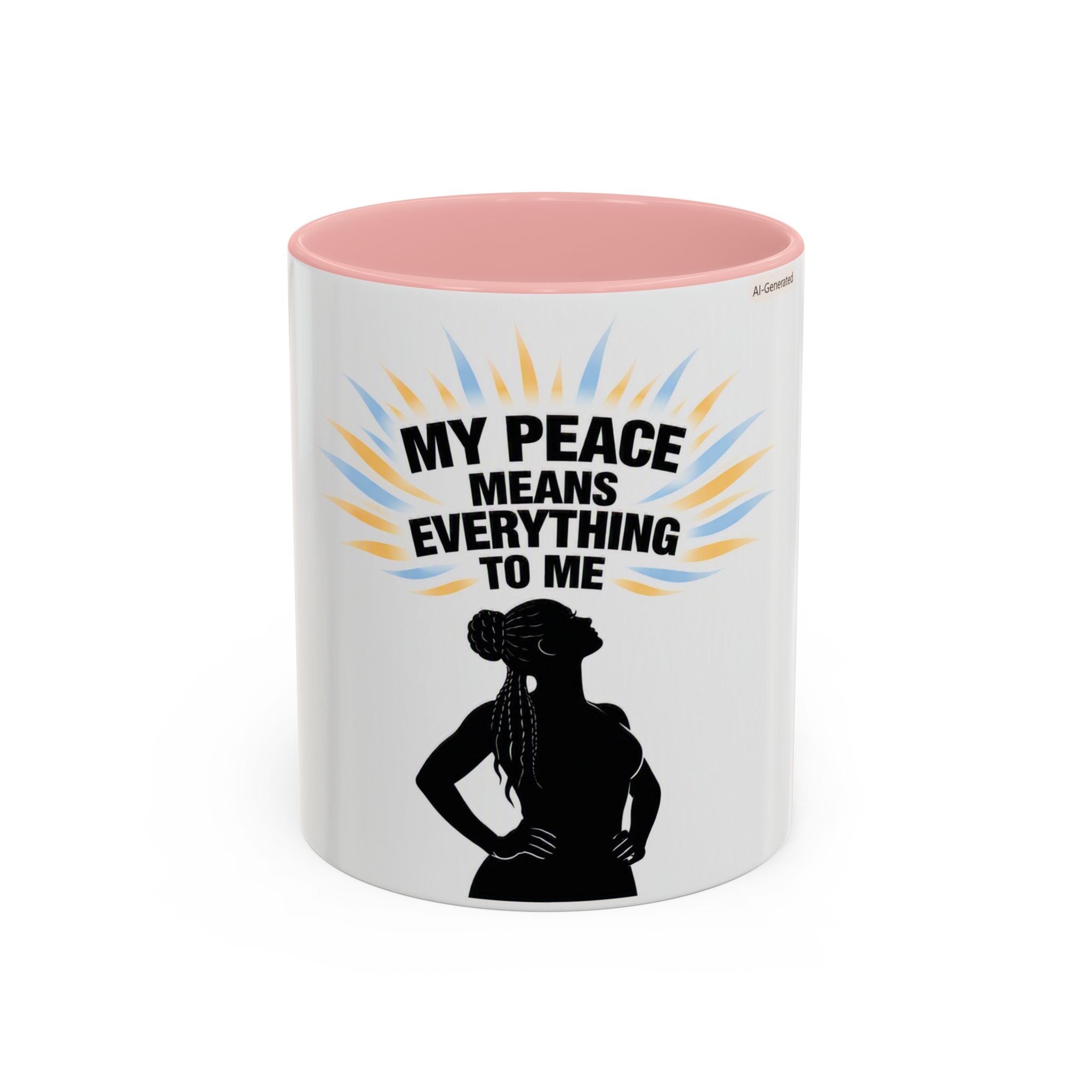 My Peace Means Everything to Me Accent Coffee Mug — Inspirational Self-Care Ceramic Mug