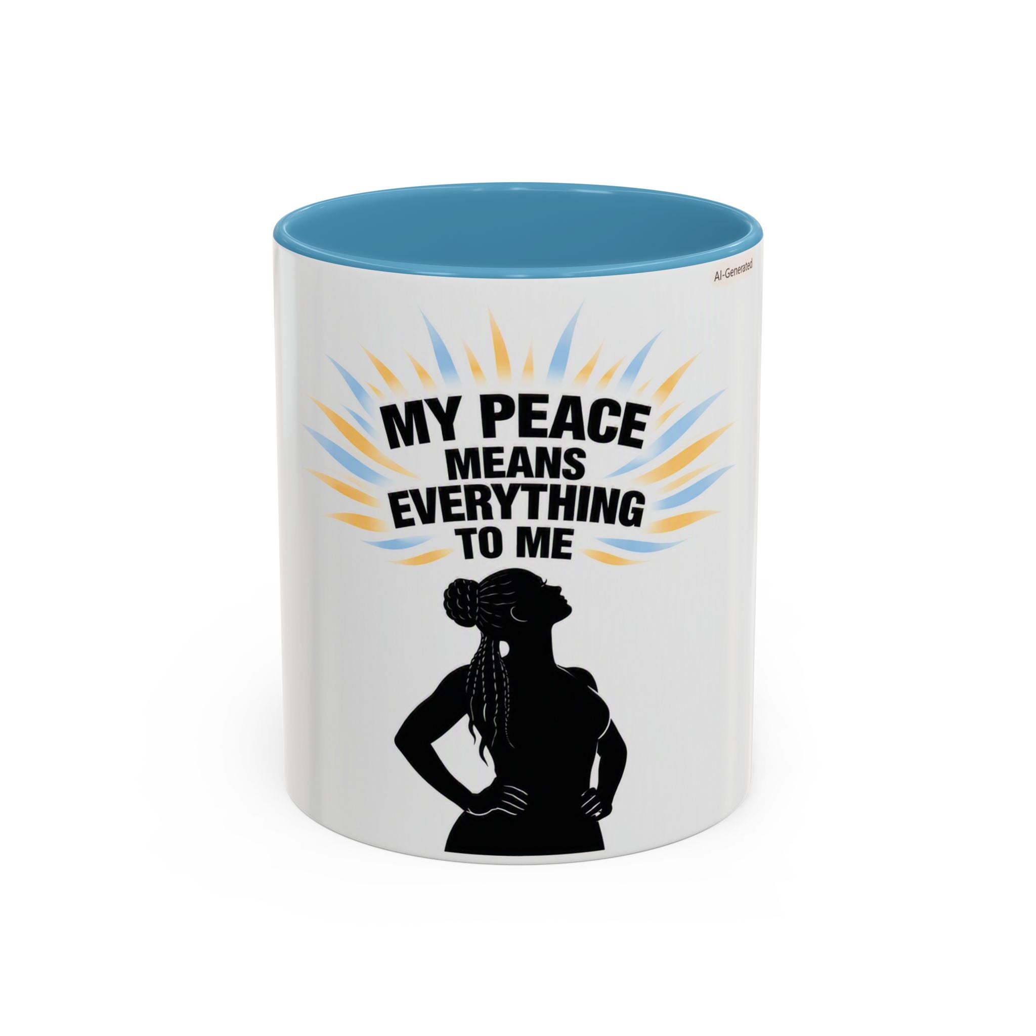 My Peace Means Everything to Me Accent Coffee Mug — Inspirational Self-Care Ceramic Mug