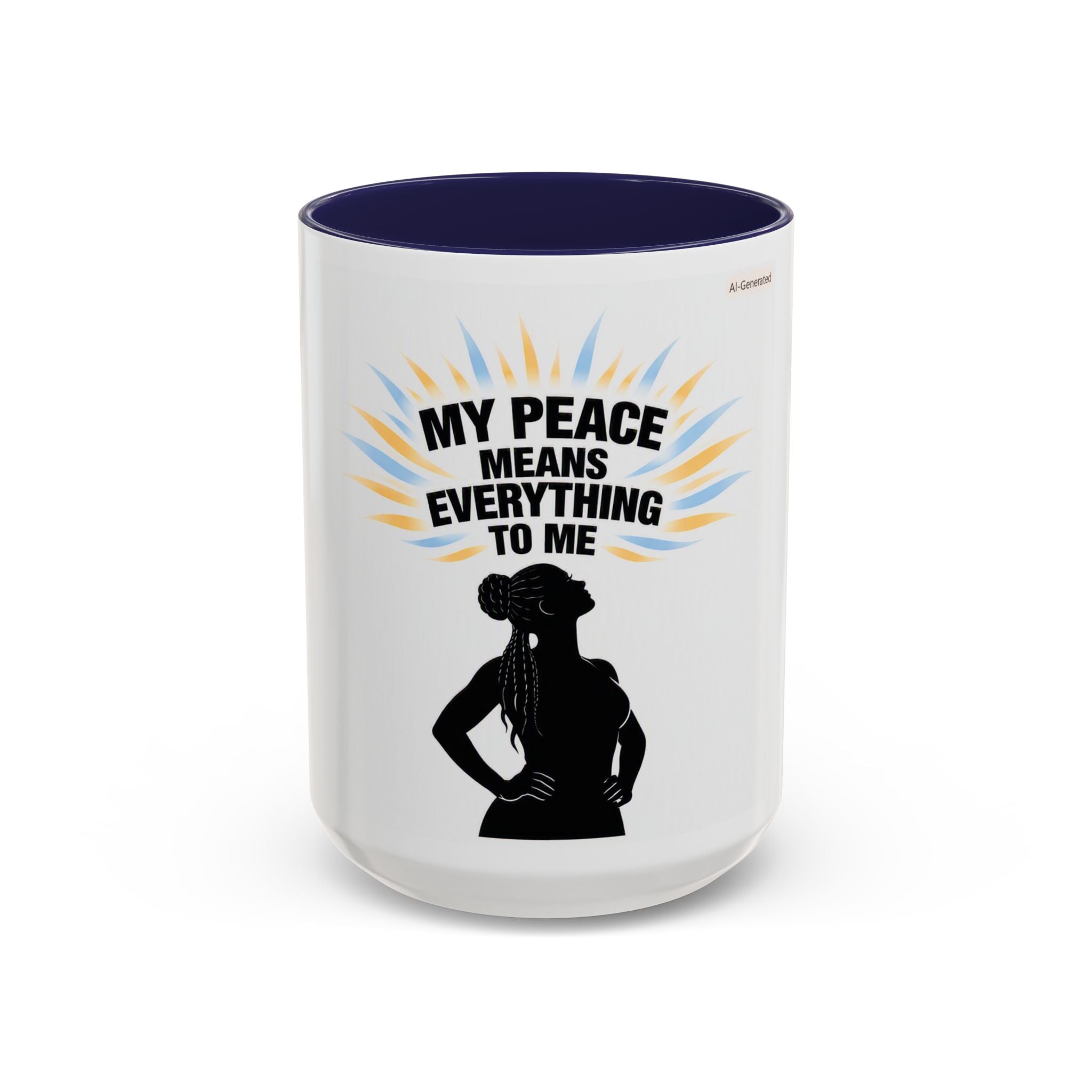 My Peace Means Everything to Me Accent Coffee Mug — Inspirational Self-Care Ceramic Mug