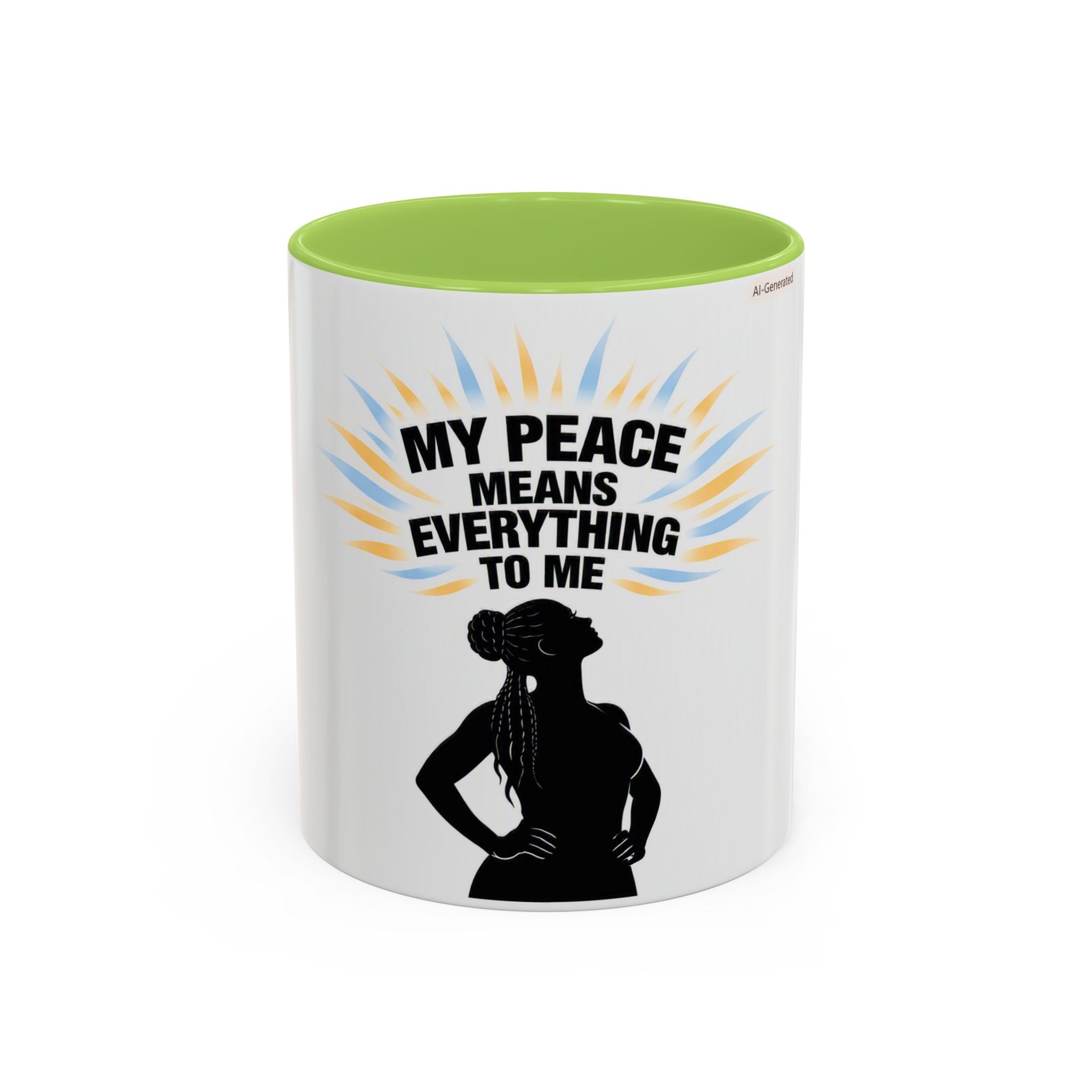 My Peace Means Everything to Me Accent Coffee Mug — Inspirational Self-Care Ceramic Mug